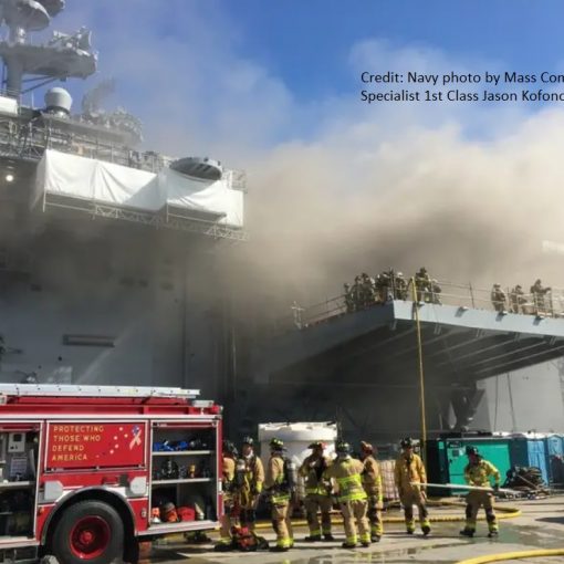 Fire on USS Bonhomme Richard